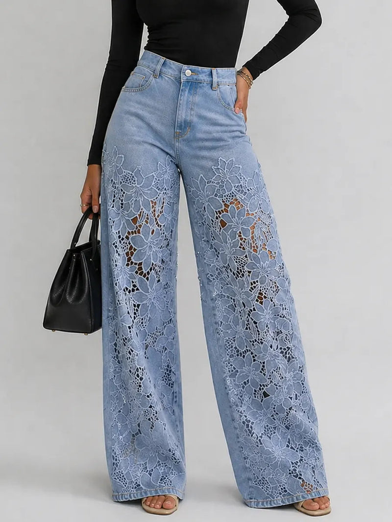 Women's Lace Wide-Leg Trousers