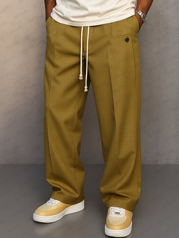 Men's Wide Trousers with Front Pleat