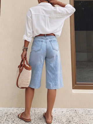Jeans Bermuda Shorts Damen High Waist - Cecile LavelleHellblau