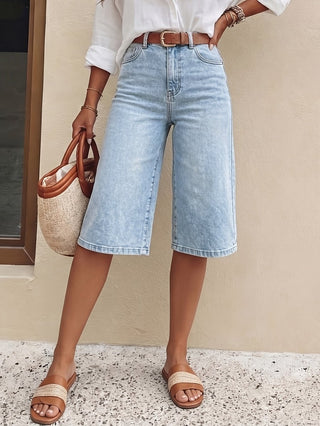 Jeans Bermuda Shorts Damen High Waist - Cecile LavelleHellblau