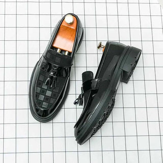 Karierte Tassel Loafer Herren - Cecile LavelleMarineblau