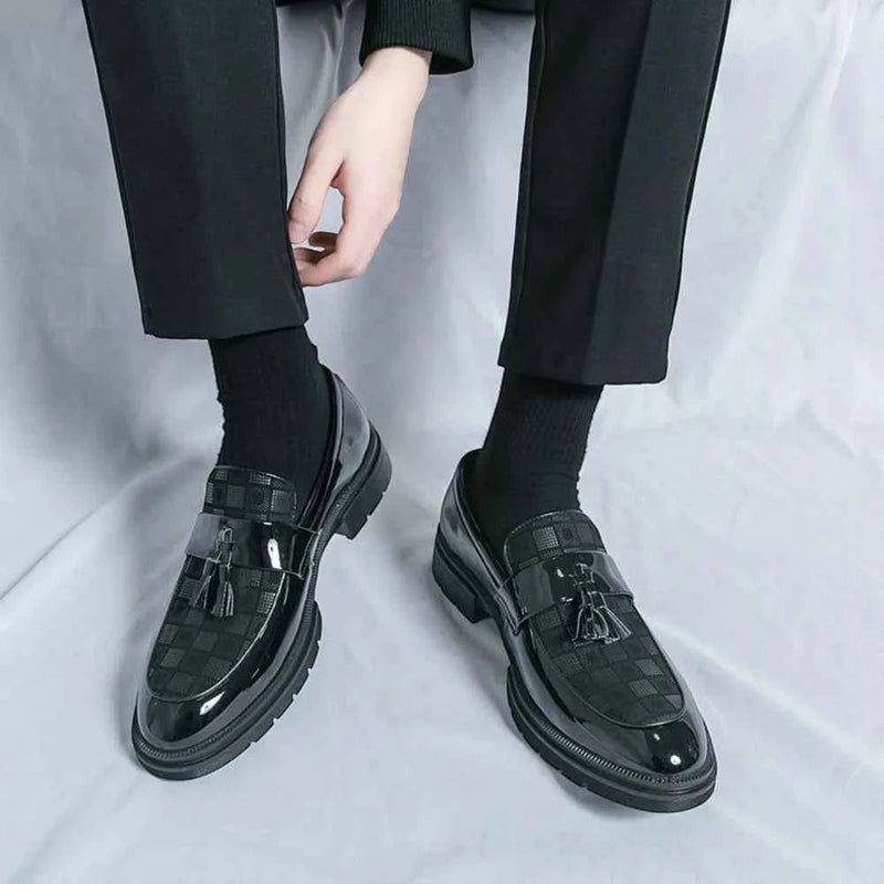 Plaid Tassel Loafer Men