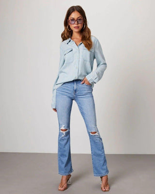 Klassisches Jeanshemd Damen - Cecile LavelleHellblau
