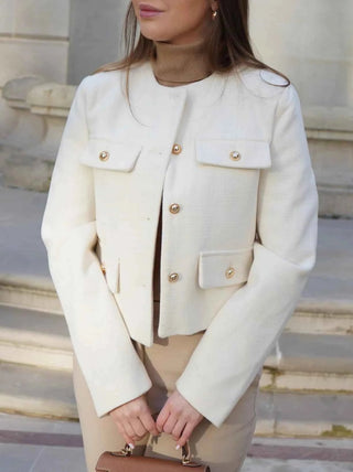 Kurze Jacke im Vintage - Stil - Cecile LavelleWeiß