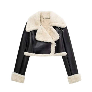 Kurze Jacke mit Teddyfutter - Cecile LavelleBeige