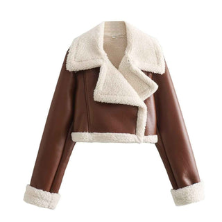 Kurze Jacke mit Teddyfutter - Cecile LavelleBraun