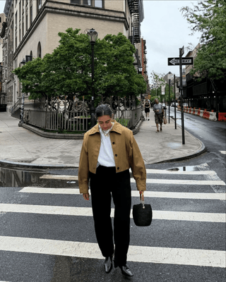 Kurze Jacke Stehkragen Oversize - Cecile LavelleOlive