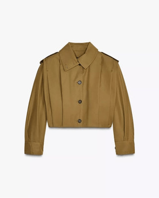 Kurze Jacke Stehkragen Oversize - Cecile LavelleOlive
