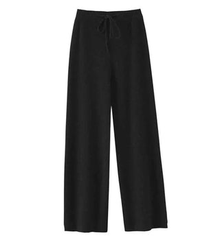 Lana – Weite Strickhose aus echter Wolle mit Tunnelzug - Cecile LavelleSchwarz