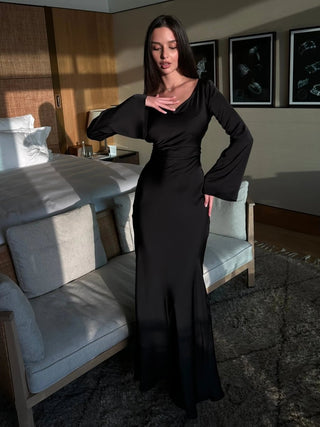 Langarm Maxikleid Elegant - Cecile LavelleElfenbein