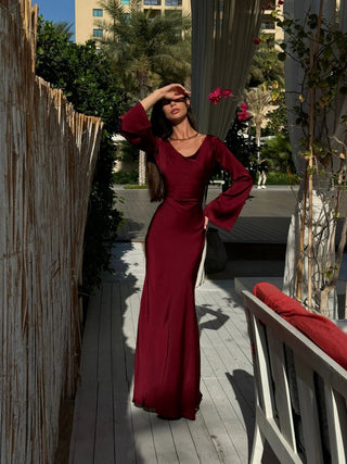 Langarm Maxikleid Elegant - Cecile LavelleElfenbein