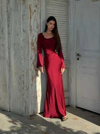 Langarm Maxikleid Elegant - Cecile LavelleElfenbein