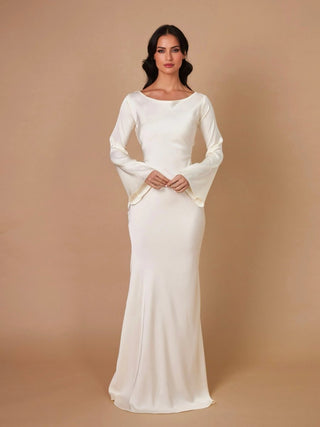 Langarm Maxikleid Elegant - Cecile LavelleElfenbein