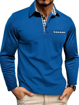 Langarm Poloshirt Herren - Cecile LavelleBlau