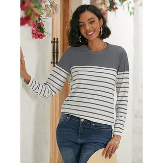 Langarmshirt Damen Gestreift