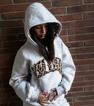 Lässiger Leopard Hoodie - Cecile LavelleGrau