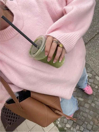 Lässiger Oversize - Pullover mit Rundhals - Cecile LavelleHellrosa