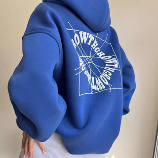 Liora – Oversized Hoodie mit Statement - Rückenprint - Cecile LavelleBlau