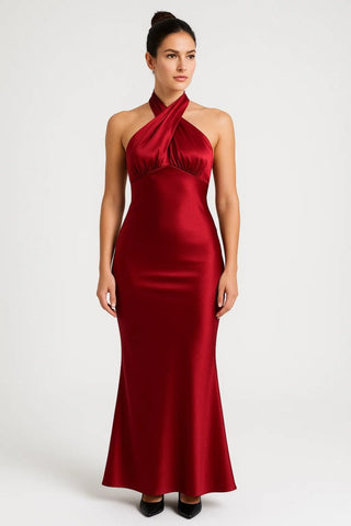 Maxikleid Festlich Neckholder - Cecile LavelleBordeaux