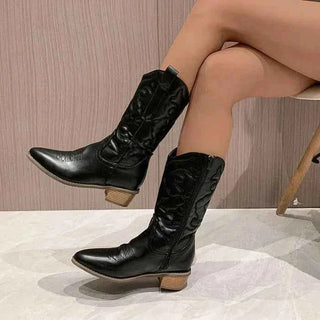 Metallic - Stiefel mit Westernschnitt - Cecile LavelleSchwarz
