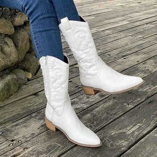 Metallic - Stiefel mit Westernschnitt - Cecile LavelleWeiß
