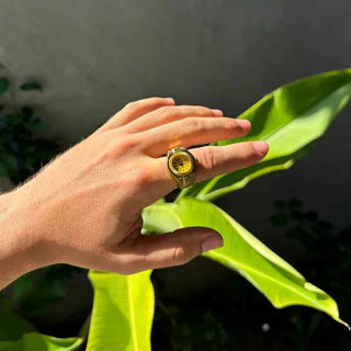 Moderne Muse Ringuhr - Cecile LavelleGold - Gelb