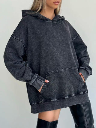 Nova – Oversized Hoodie im Washed - Look mit Kapuze - Cecile LavelleSchwarz