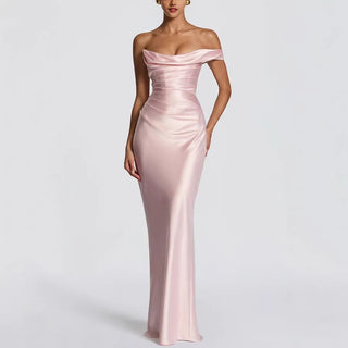 One - Shoulder Maxikleid Elegant für Hochzeitsgäste - Cecile LavelleRosa