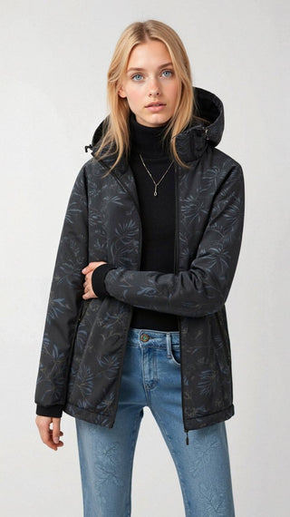 Outdoor Jacke Damen Bedruckt - Cecile LavelleSalbeigrün