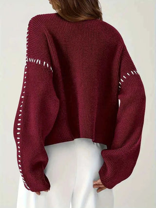 Oversize - Pullover mit hohem Kragen - Cecile LavelleRot