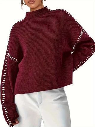 Oversize - Pullover mit hohem Kragen - Cecile LavelleRot
