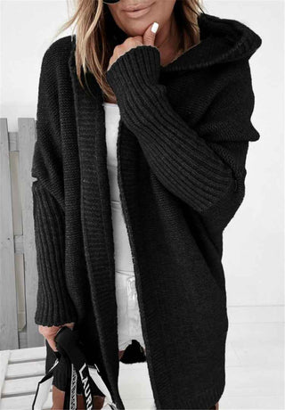 Oversize Strickjacke mit Kapuze - Cecile LavelleSchwarz