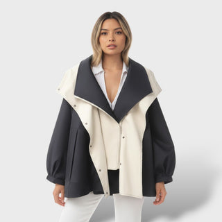 Oversized Kapuzenjacke mit Reverskragen - Cecile LavelleSchwarz