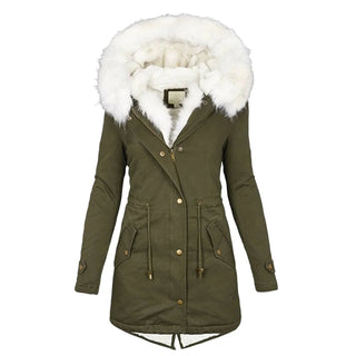 Parka Damen mit Kapuze in Grün