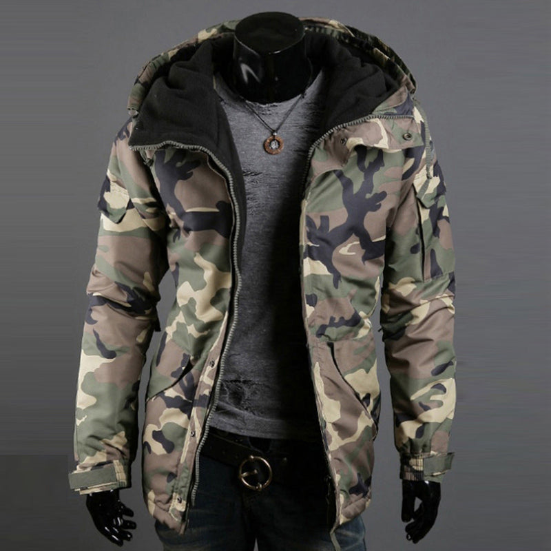 Men's Camouflage Winter Jacket with Hood
