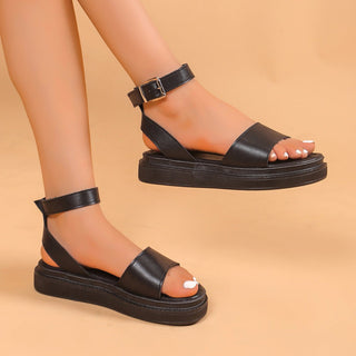 Plateau Sandalen mit Knöchelriemen - Cecile LavelleSchwarz