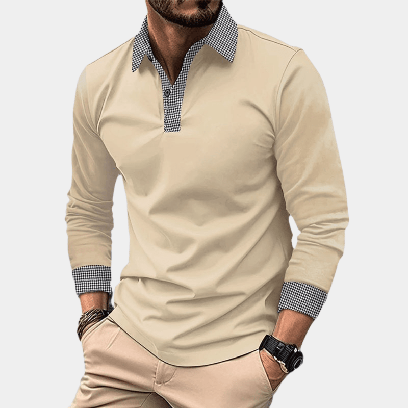 Men's Long Sleeve Slim Fit Polo Shirt