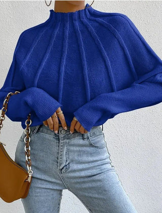 Pullover Damen mit Stehkragen - Cecile LavelleBlau