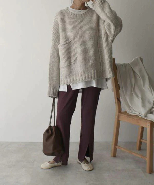 Women's Oversized Beige Jumper