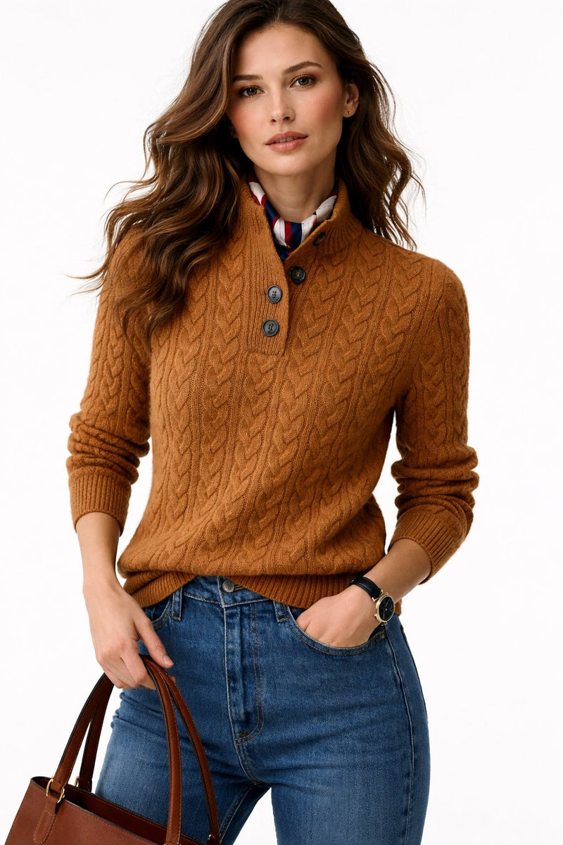 Women’s cable-knit long-sleeve pullover