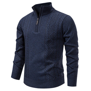 Pullover Herren Halbzip Stehkragen