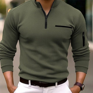 Pullover Herren Mit Stehkragen Slim Fit - Cecile LavelleGrün