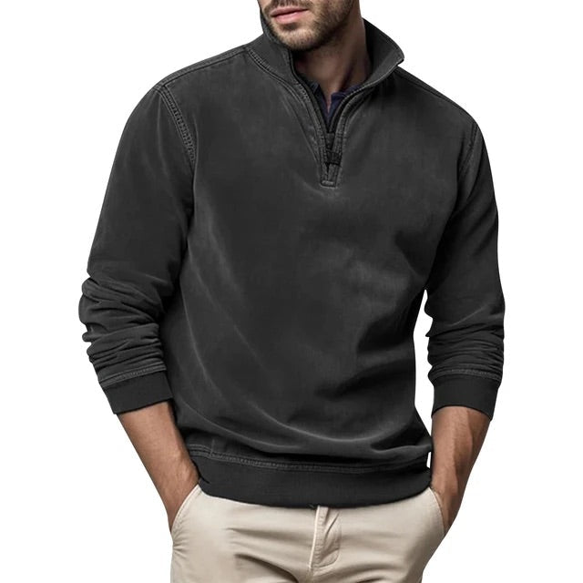 Men’s pullover with stand-up collar
