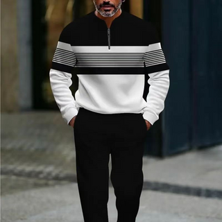 Pullover Herren Quarter-Zip in Schwarz