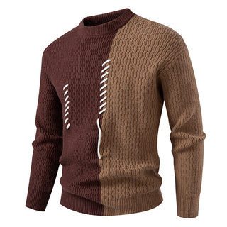Pullover Herren Rundhalsausschnitt in Kaffeebraun