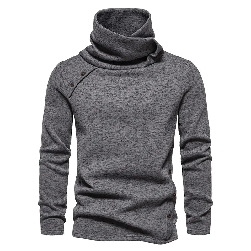 Men's Winter Jumper with Stand-Up Collar