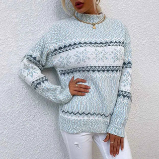 Pullover mit Stehkragen locker geschnitten - Cecile LavelleHellblau