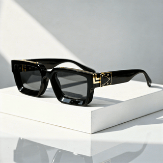 Quadratische Sonnenbrille UV400 mit breitem Rahmen - Cecile LavelleSchwarz