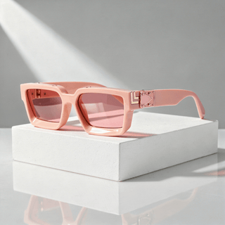 Quadratische Sonnenbrille UV400 mit breitem Rahmen - Cecile LavelleRosa