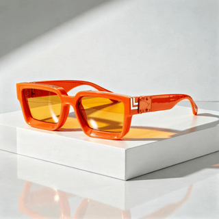 Quadratische Sonnenbrille UV400 mit breitem Rahmen - Cecile LavelleKoralle